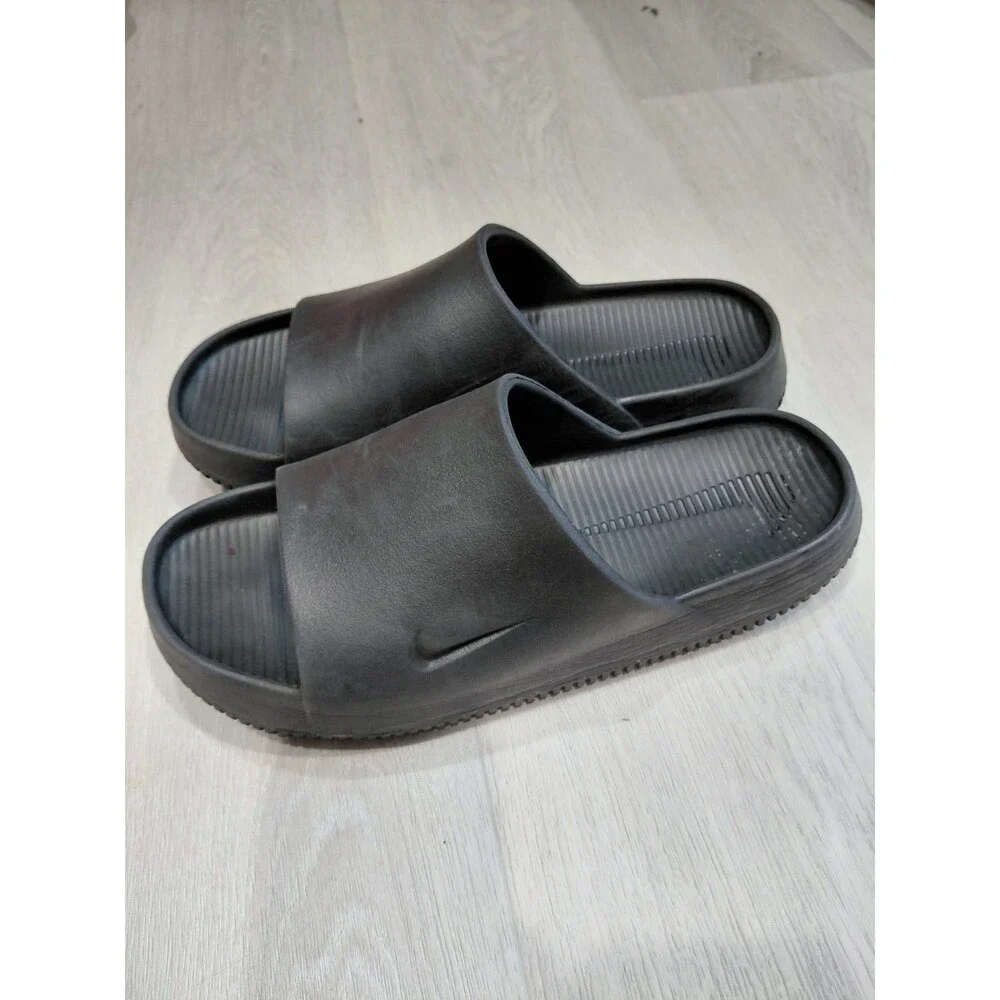 Nike Calm Slide Sandals Men Sz 13 Black Slip-On Comfort Sandals